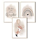 MeinBaby123® I Bilder Kinderzimmer | 3er Set DIN A4 | Wandbilder | Kinderzimmer Poster | Deko...