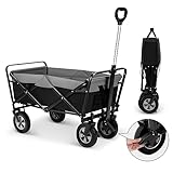 EUGAD Bollerwagen faltbar, 100 L Transportwagen mit verstellbarem Griff, tragbarer Strandwagen mit...