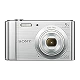 Sony DSCW800 Digitale Kompaktkamera (20,1 MP, 5-fach optischer Zoom) - Silber (erneuert)