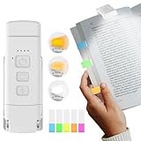 Bigqin Leselampe Buch Klemme und Haftnotiz-Set, 3 Farben & 5 Helligkeiten, Mini USB Dimmbar...