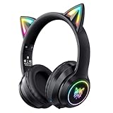 AJIJAR Bluetooth-Katzenohr-Kopfhörer Für Kinder Und Erwachsene, Faltbarer Kopfhörer Im Kabellosen...