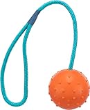 Trixie 3305 Ball am Seil, Naturgummi, ø 6/30 cm, orange/türkis, 1er Pack, Hund, Größen alle...