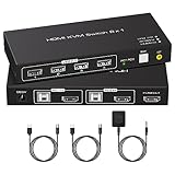 VPFET KVM Switch HDMI 2 Port 4K60Hz KVM Switches für 2 PC 1 Monitor Share Tastatur Maus Drucker KVM...