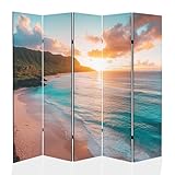 framed concept - Paravent Raumteiler Holz 225x172 cm, 5-teilig einseitig, Sichtschutzwand