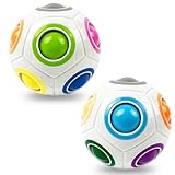 EACHHAHA 2 Stück Regenbogenball Set,Magic Rainbow Ball,Zauberball 3D Puzzle Ball Spielzeug für...