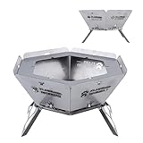 Feuergrill, Camping-Grill, Sechseckiger Wandergrill, Holzofen für Lagerfeuer, tragbare Kohlegrills...