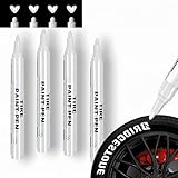 JUXINE PROFI-SET 4x Reifenmarkierungsstift Weiß | Ölbasierter Reifenstift für Auto & Motorrad |...