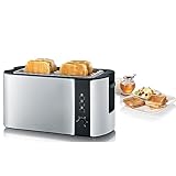 SEVERIN Automatik-Langschlitztoaster für 4 Toastscheiben, mit Brötchenaufsatz hochwertiger...