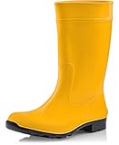 Ladeheid Damen Gummistiefel 100% Wasserdticht Regenstiefel Damen LA-967 (Gelb/Schwarz, 39 EU)