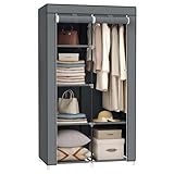 SONGMICS Kleiderschrank, Stoffschrank, 6 Ablagen, Verschiedene Aufbaumöglichkeiten, 88 x 45 x 168...