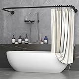 Misounda Duschvorhangstange U/L Form 75×(150-190)×75 cm - Duschstange für Duschvorhang Badewanne...