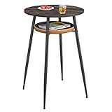 VASAGLE EKHO Kollektion – Bartisch, Stehtisch, Bistrotisch, hoher runder Tisch mit Stauraum,...