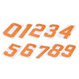sourcing map Aufbügelbare Zahlen 0 bis 9, Wärmeübertragung, 20,3 cm, Orange, Einzelnummer, weiche...