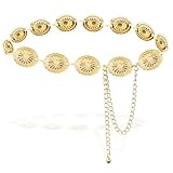 XOKL Kettengürtel, Gold, Boho, Taillenkette, verstellbar, für Damen, Jeans, Kleider, Urlaub,...