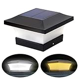 ILIKEPOW 2 Beleuchtungsfarben Einstellbare Solar LED Pfostenlichter Wasserdichte Garten...
