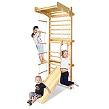 LARS360 Multifunktions Sprossenwand Set für Kinder, Holz Klettergerüst Indoor - Kletterwand,...