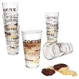 MamboCat 6er Set Candy Latte Macchiato Gläser mit Schrift-Dekor I 300 ml I stapelbare...