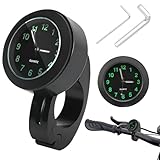 GAROMIA Motorrad Uhr Motorradlenkeruhr Motorraduhr Lenkeruhr Schwarz 22-25mm Lenkerhalterung Uhr...