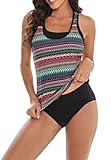 Laorchid Damen Tankini Zweiteiler Push Up Zweiteiliger Badeanzug gepolstert bademode high Waist...