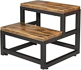 Wooruy Tritthocker aus Holz, stabil und praktisch, 2-Stufen-Hocker für Kinder und Erwachsene,...