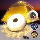 Yizhet 10m Camping Lichterkette, Aufrollbar und Wasserdicht, USB Aufladung, Langlebige LED für...