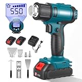 Yapasopu Akku Heißluftgebläse, mit 2 x 4,0 Ah Akkus, 50–550 °C Heißluftgebläse mit LCD...