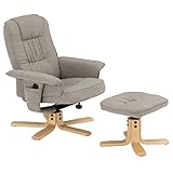 IDIMEX Relaxsessel Charly, schöner Fernsehsessel mit Hocker, bequemer Drehsessel mit...