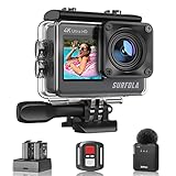 Surfola Action Cam 4K 60FPS Unterwasserkamera, WiFi, 40M wasserdichte Kamera, 170° Einstellbarer...