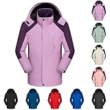 Kapuzenjacke für Damen – Wintermantel für Damen, wasserdicht, einfarbig, Freizeitjacke mit...