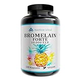 Bromelain - 1000 mg (10.000 F.I.P) pro Tagesdosis - 120 magensaftresistente Kapseln - Hochwirksames...