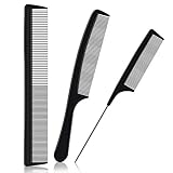 URAQT Kit Haarkamm, 3pcs Professioneller Friseur Kamm, Barbier Haarstyling Salon Kamm...