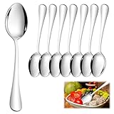8 Stück Große Esslöffel aus Edelstahl, 19 cm Spiegelpoliert Tafellöffel, Spülmaschinenfest,...