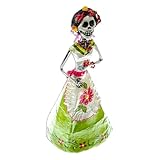 NOVICA Mehrfarbige Pappmaché-Kulturskulptur aus Mexiko 'Catrina mit Schürze'