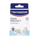 Hansaplast Aqua Protect Pflaster (20 Strips), wasserfeste Wundpflaster mit extra starker Klebkraft,...