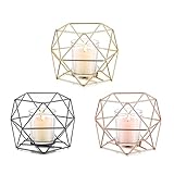 ZGFHLI Teelichthalter Kerzenhalter Metall Geometrisches 3Er Set, Teelichter Kerzenständer...
