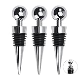 Lefute Pack of 3 Wine Stoppers, Bottle Stoppers, Stainless Steel Wine Stopper for Wine Collection,...