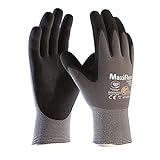 12 Paar MAXIFLEX® Ultimate Nylon-Strickhandschuhe - grau/schwarz - Größe 10
