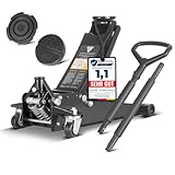 STAHLWERK Hydraulischer Wagenheber mit 3 t Tragkraft - extra flach, 73-500 mm Hubbereich, gummierte...