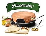 Emerio Pizzaofen, PIZZARETTE das Original, handgemachte Terracotta Tonhaube, patentiertes Design,...