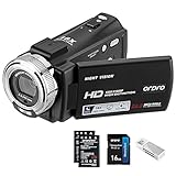 ORDRO V12 Videokamera Camcorder Full HD 1080P 30FPS Infrarot Nachtsichtkamera 3.0 Zoll LCD...