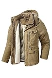 Mr.Stream Herren Winterjacke viele Taschen Mantel Fleecefutter schützendem Innenfutter Wärmejacke...