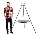 Cook King Schwenkgrill Dreibein aus Stahl mit Kettenset | Schwarz | Klappbar & Handmade in Europe |...