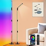 Fortand LED Stehlampe Wohnzimmer, RGBW Ecklampe Dimmbar Stehleuchte mit Fernbedienung und APP, 360°...