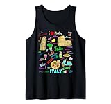 I Love Italy, Enjoy Cool Italy Illustration Sketch Drawing Tank Top