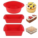 Mlying 3 Stück Silikon Kuchenform, Silikon-Backform Set, Kuchenform Hitzebeständig Backform für...