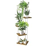 VASZOLA 5-Tier Hölzern Blumenregal Pflanzenregal, Mehrstöckig Blumenständer Pflanzenständer...