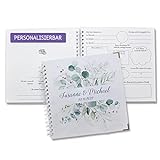 Feenstaub Gästebuch Hochzeit mit Fragen zum Ausfüllen, Hochzeitsgästebuch personalisiert,...