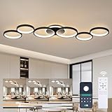 LED Deckenleuchte Dimmbar Wohnzimmer Deckenlampe Schwarz Wohnzimmerlampe Schlafzimmerlampe...