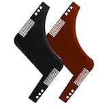 XUKZIMA 2er-Pack Bartschablone Bart-Schablone Bartformen für Kinnbart, Koteletten und Hals,...