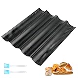 CRESZZLE Baguette Backform mit Antihaftbeschichtung, Baguetteblech für 4 Baguettes, Brötchen...